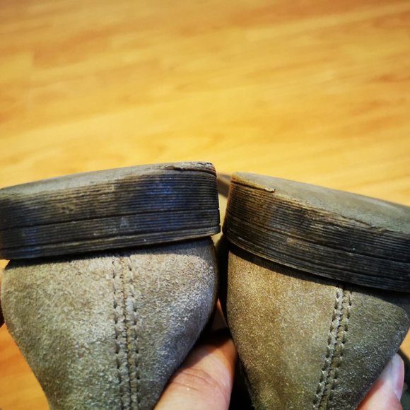 Olive green grungy suede Nine West boots - Picture 6 of 10